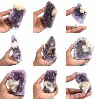Amethyst Crystals with Calcite Points