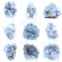 Blue celestite geode Madagascar natural formation