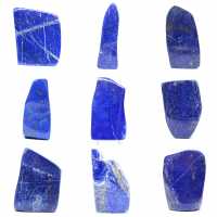 Decorative polished lapis lazuli block