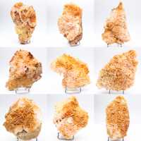 Specimen of Moroccan orange barite in natural crystals