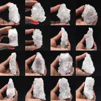 Raw quartz from Morocco, crystals with goethite inclusions