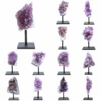 Druses of amethyst crystals on a base