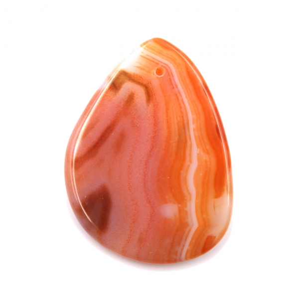 Orange agate pendant in a drop shape