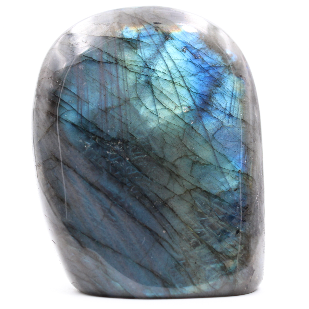 Blue labradorite stone block