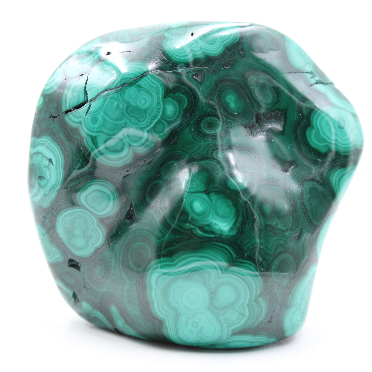 polished malachite stone