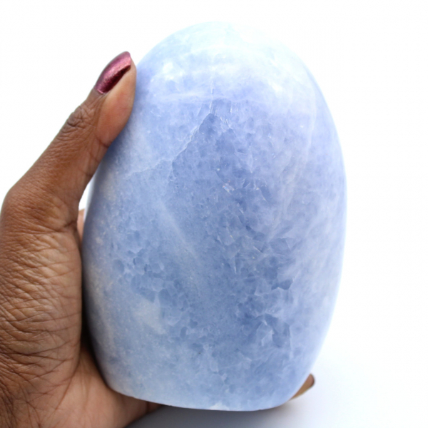 Polished blue calcite from Madagascar