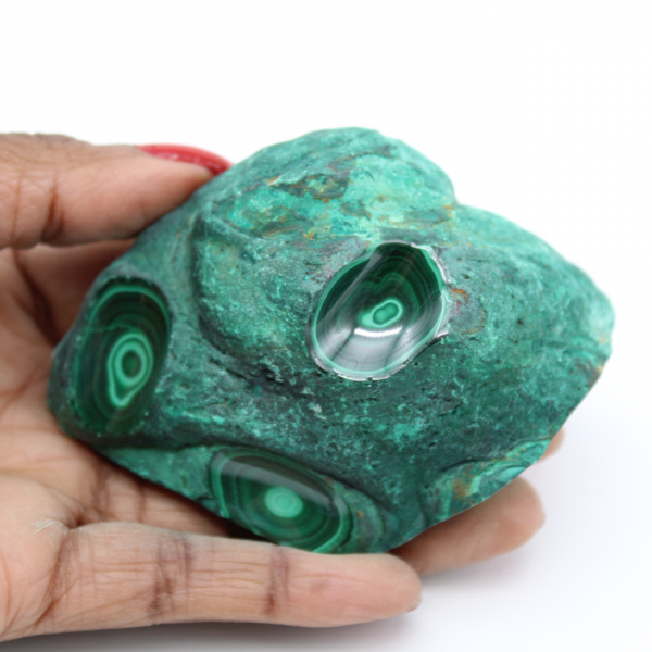 Malachite semi-polished stone