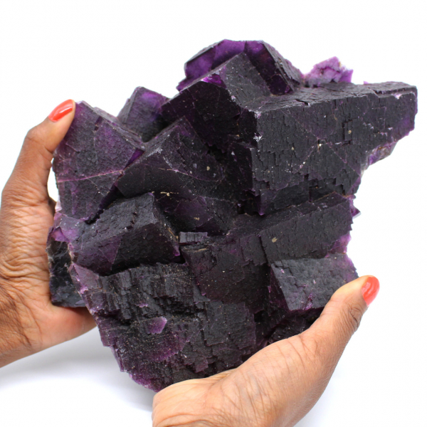 Exceptional dark purple fluorite crystallization