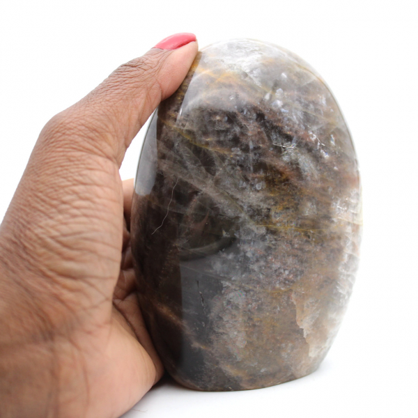 Freeform black moonstone microline stone