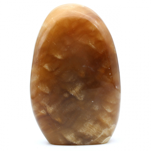 Polished honey calcite stone