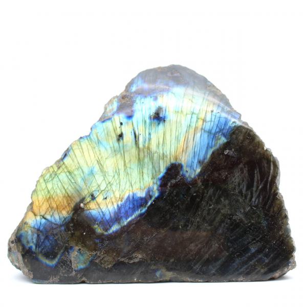 Labradorite with polished side ornamental stone from Madagascar