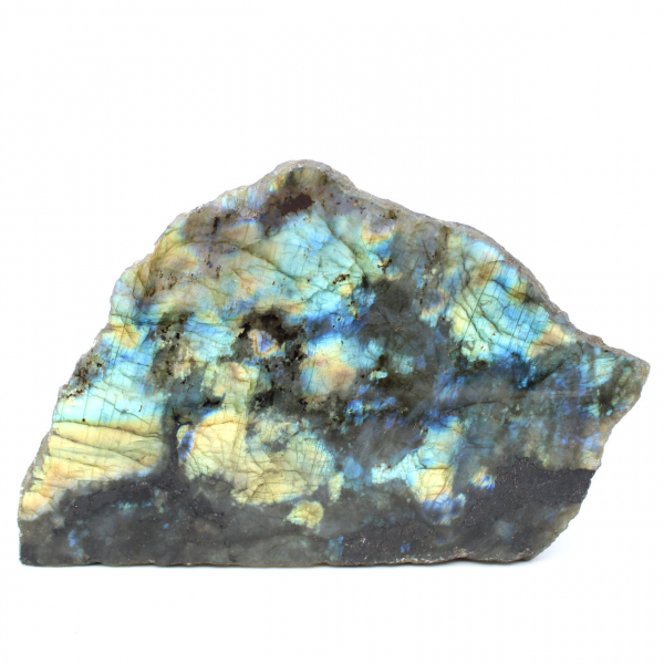 Labradorite with polished side ornamental stone from Madagascar