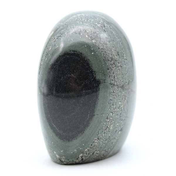 Natural striated green jasper stone