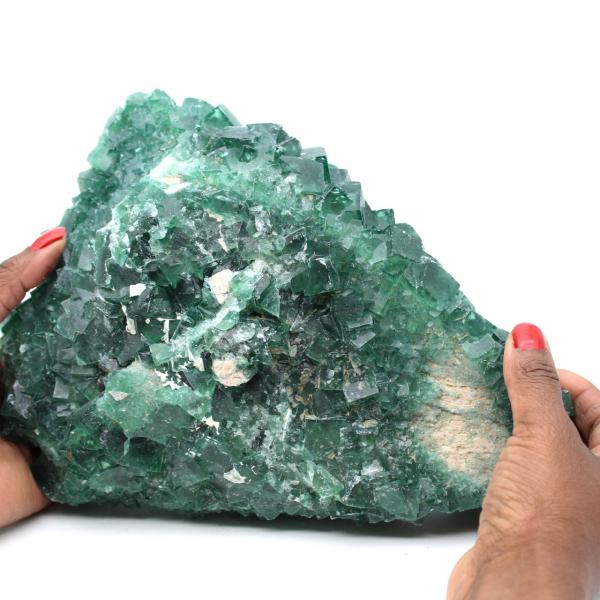 Large double-sided crystallization of fluorite from Madagascar