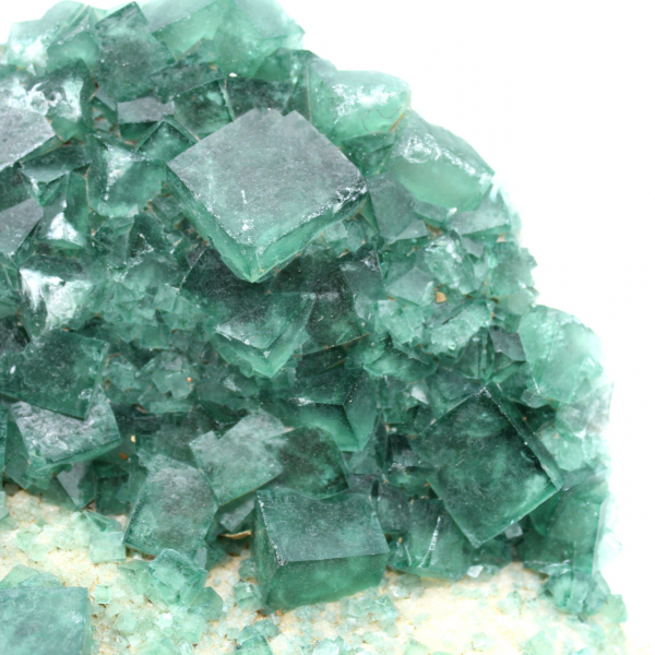 Nearly 4 kilo crystallized green fluorite cubes