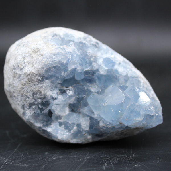 Raw natural celestite in crystals