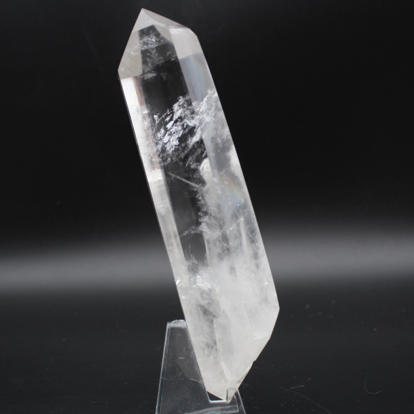 Re-surfaced rock crystal bi-terminated prism