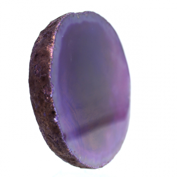 Slice of purple agate from Brazil