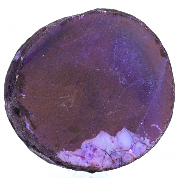 Slice of purple agate from Brazil