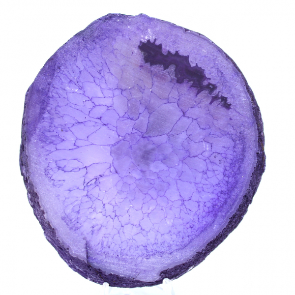 Slice of purple agate mineral