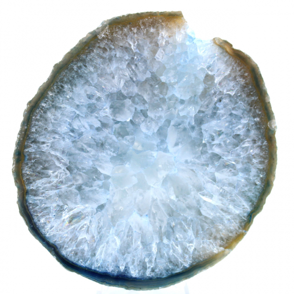 Slice of ornamental blue agate
