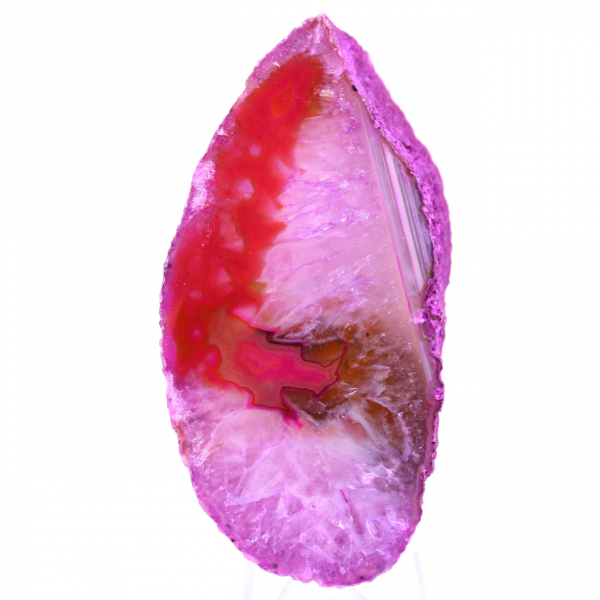 Slice of pink agate mineral