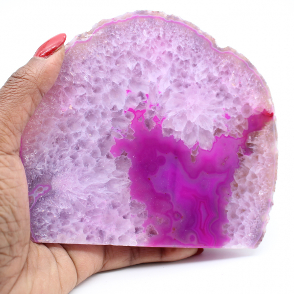 Mineral pink agate decoration