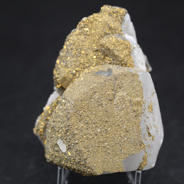 Pyrite crystals on calcite