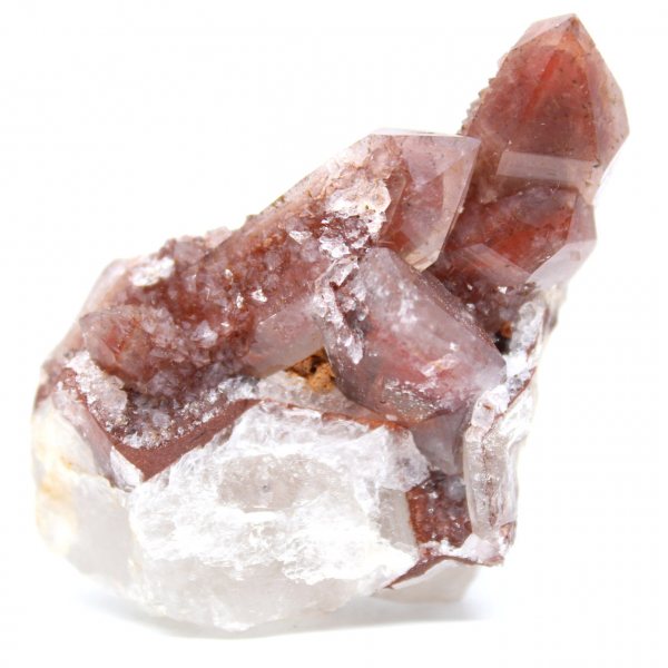 Red quartz crystals
