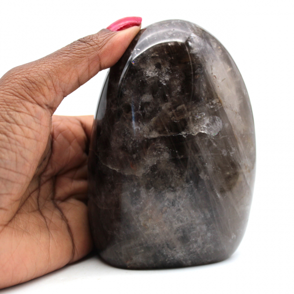 Smoky quartz polished rock
