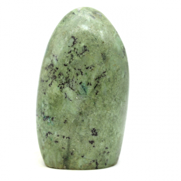 Polished rock in green feldspar