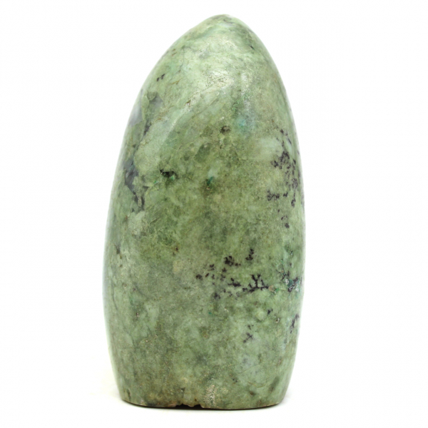 Polished rock in green feldspar