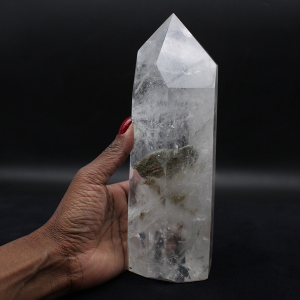 Polished rock crystal prism