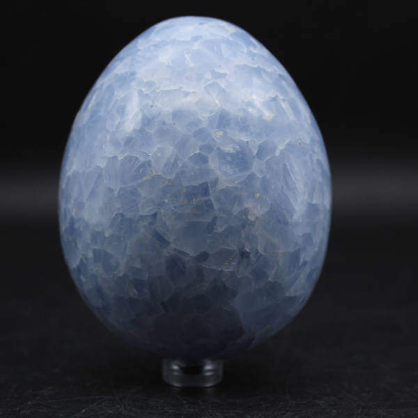 Blue calcite mineral egg