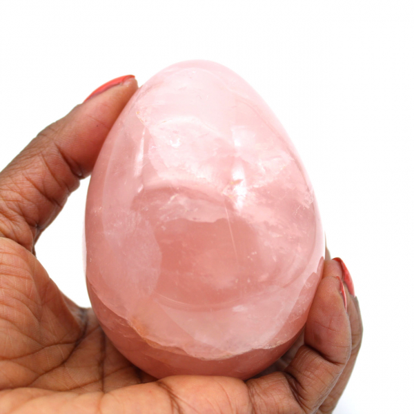 Rose quartz mineral egg