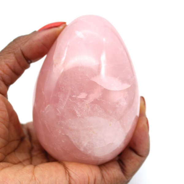 Rose quartz mineral egg