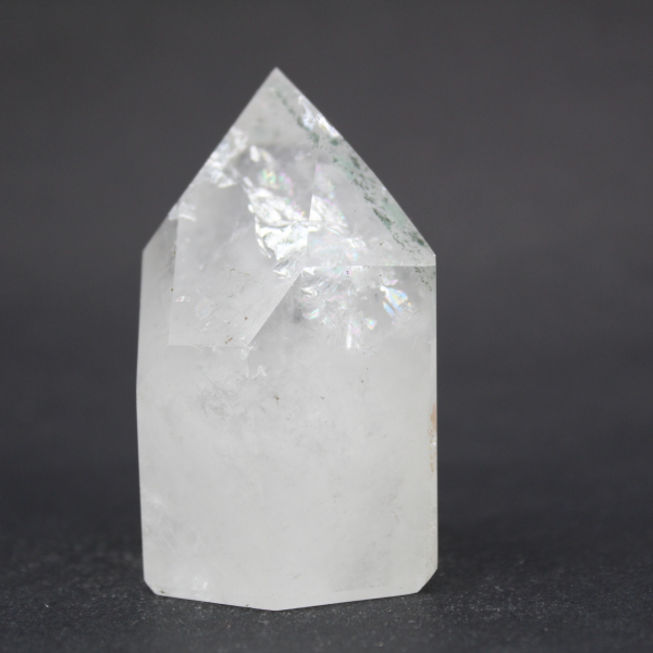 Quartz crystal prism with chlorite inclusion