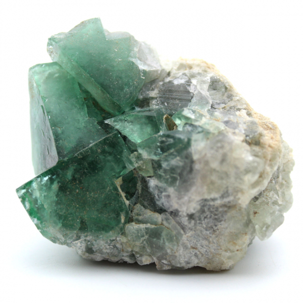 Crystallized natural green fluorite