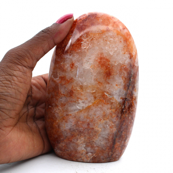Polished rock in red quartz