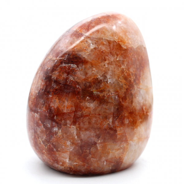 Polished stone in red quartz