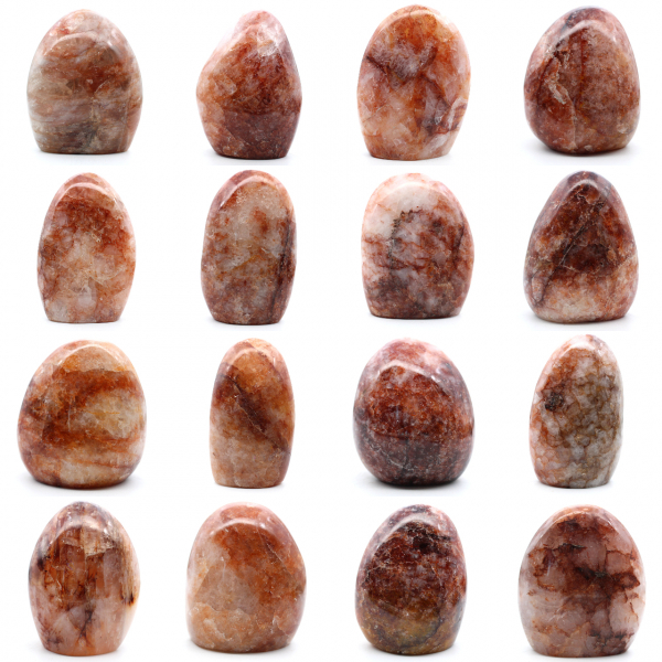 Polished rock in red quartz