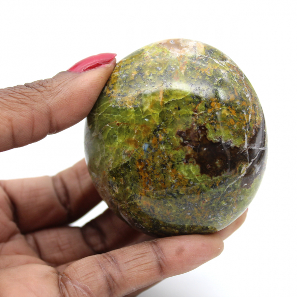 Green opal pebble from Madagascar