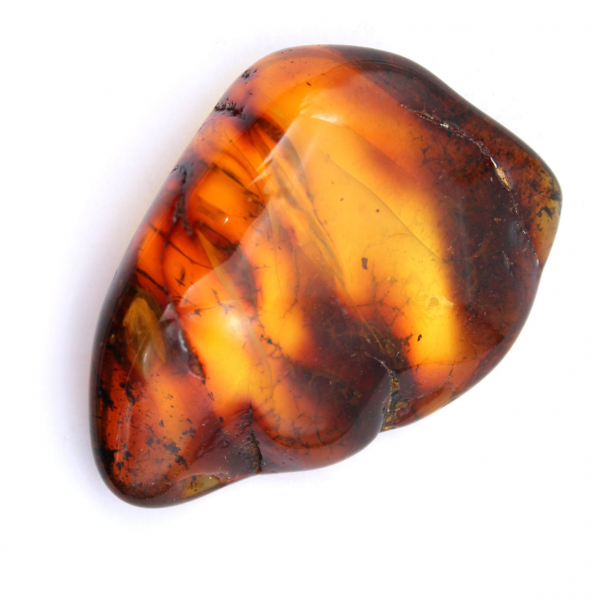 Polished amber pebble