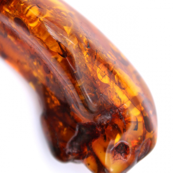 Fossil amber pebble