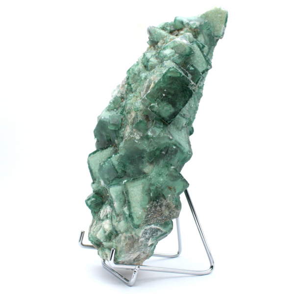 Raw natural green fluorite crystals