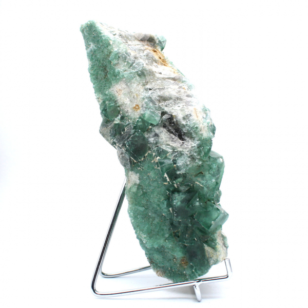 Raw natural green fluorite crystals