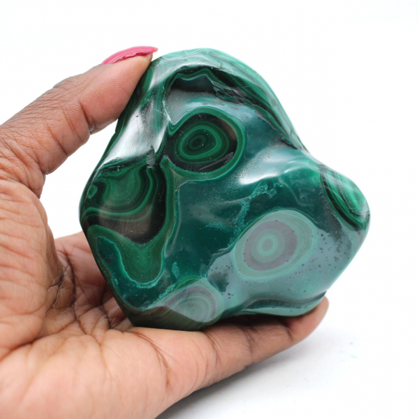 Natural malachite block