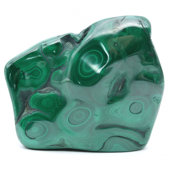 Polished malachite block