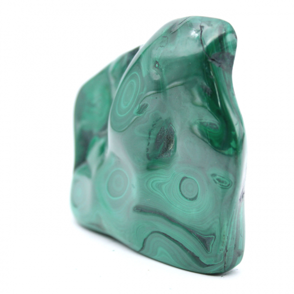 Polished malachite block