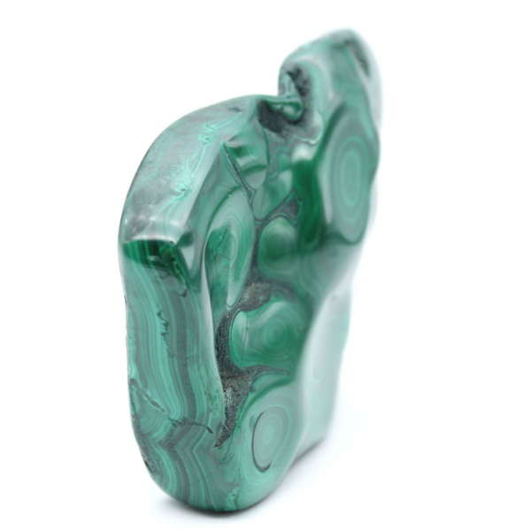 Polished malachite block